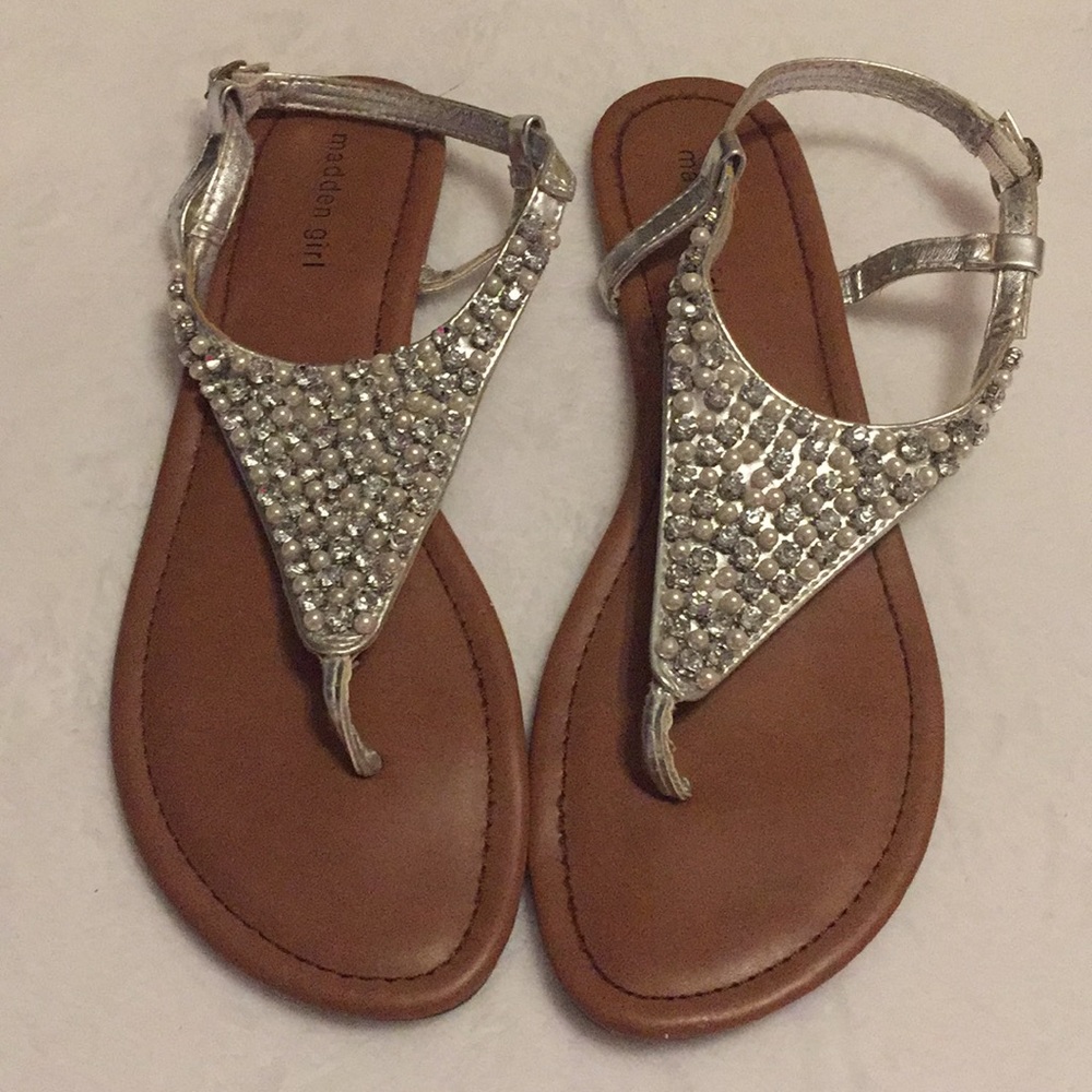 Madden girl pearl & rhinestone sandals